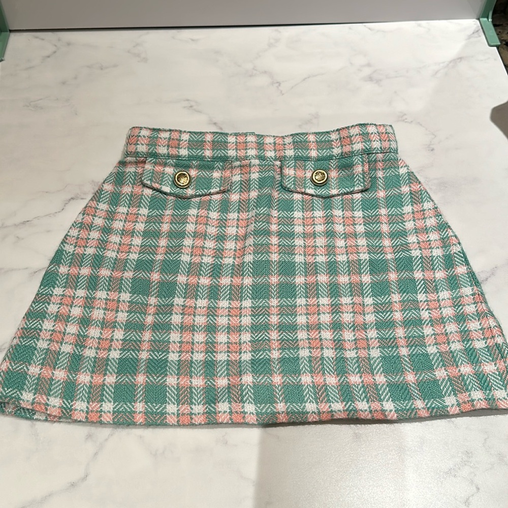 Beaufort Bonnet Company girls size 6 plaid knit skirt
